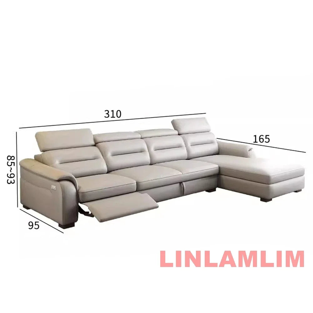 MINGDIBAO Multifunctional Convertible Sofa Bed With Eletric Recliner, Folding Sofa Cama With Power Reclining Seats & Storage Box