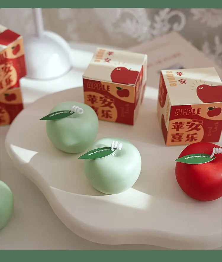 Apple Candle Aromatherapy Gift Box Candle Styling Gift for Teachers Candle Blessings Creative Photography Props Decoration