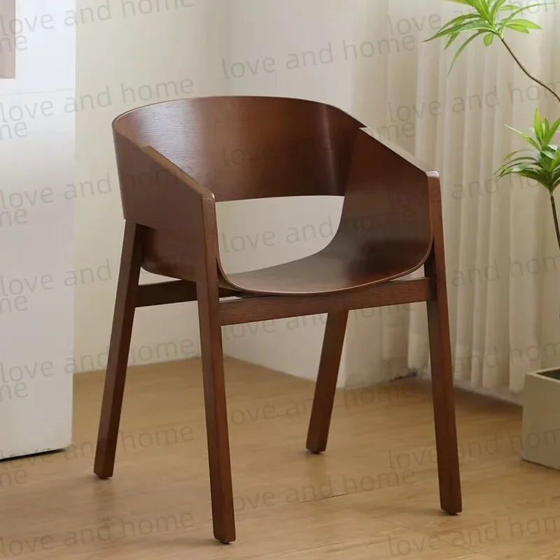 Nordic Oak Solid Wood Plywood Dining Curved Merano Backrest Armchair Chair Leisure Lounge Chair Denmark