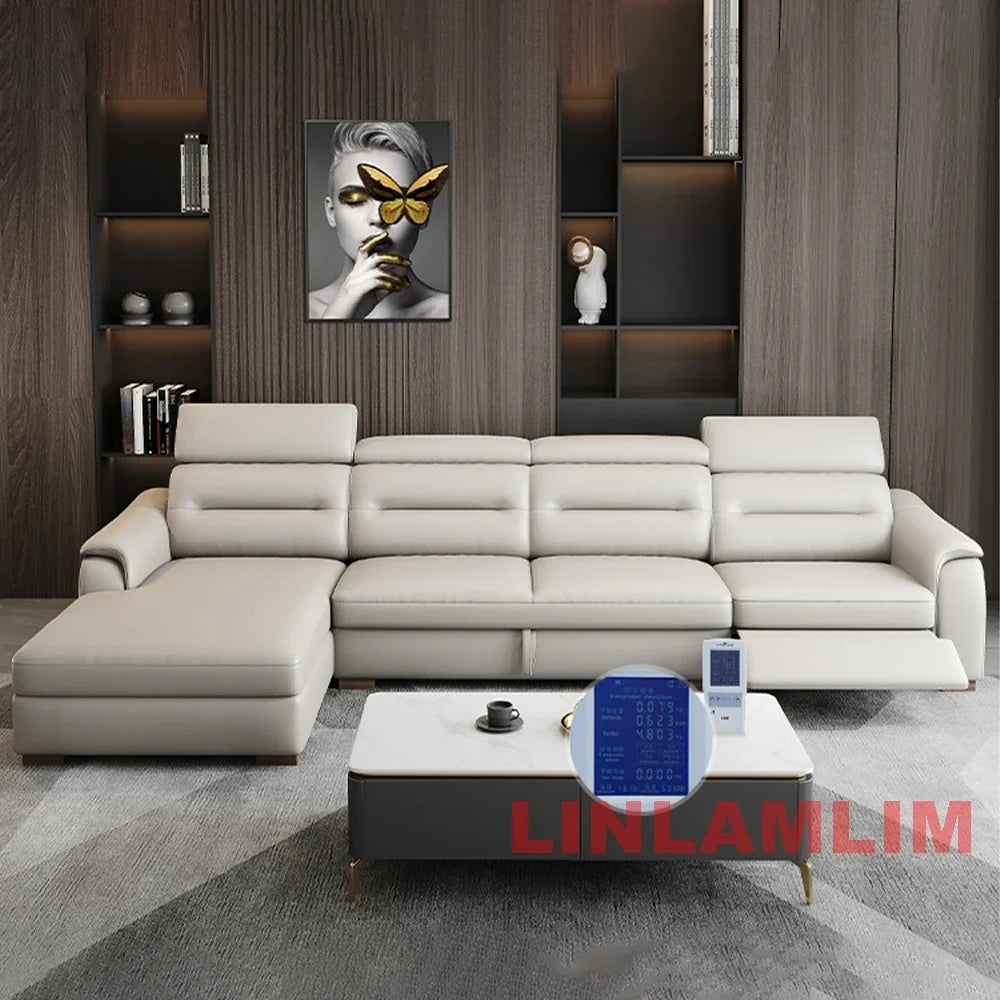 MINGDIBAO Multifunctional Convertible Sofa Bed With Eletric Recliner, Folding Sofa Cama With Power Reclining Seats & Storage Box