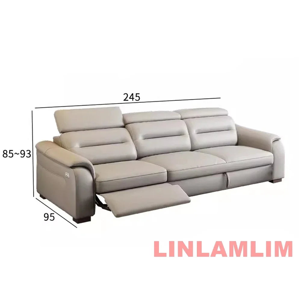 MINGDIBAO Multifunctional Convertible Sofa Bed With Eletric Recliner, Folding Sofa Cama With Power Reclining Seats & Storage Box