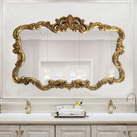 Nordic Vintage Mirror Bathroom Art Creative Mirror Design Wall Mount Shower Dressing Espejos Decorativos Living Room Decoration