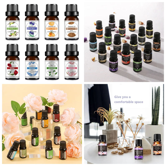 10ml Essential Oils Fragrance Lavender Lemon Jasmine Rose Sandalwood Diffuser Humidifier Scent Making Scented Candles Massage