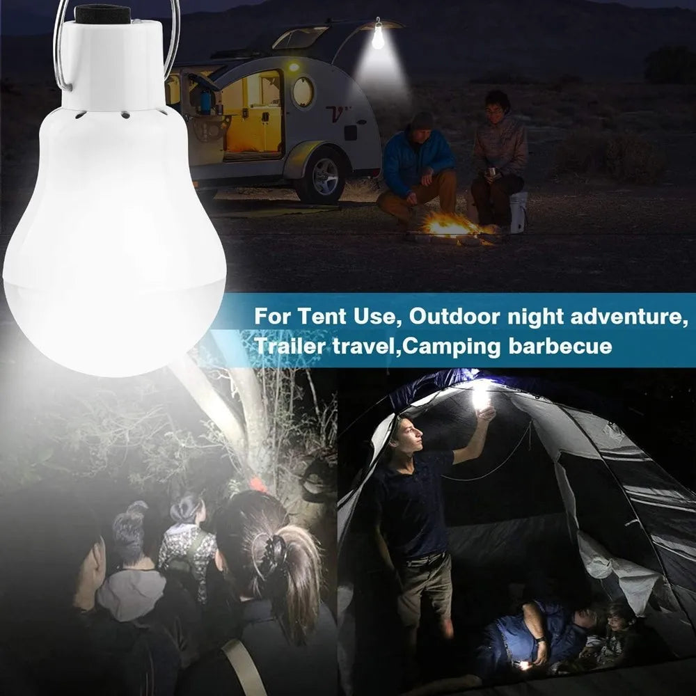 Solar Fan light Solar Powered AC DC Rechargeable Solar Fan with Solar Panel and LED Bulb light for Outdoor  LED Camping Lights