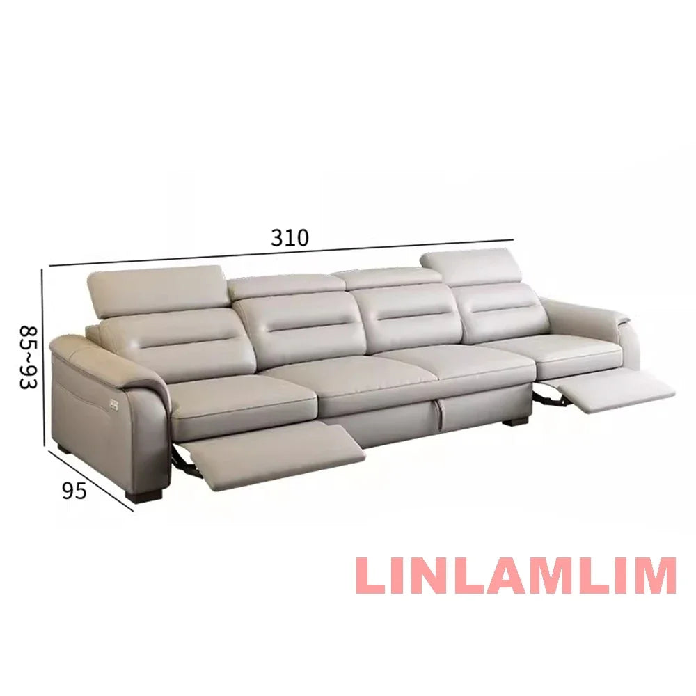 MINGDIBAO Multifunctional Convertible Sofa Bed With Eletric Recliner, Folding Sofa Cama With Power Reclining Seats & Storage Box