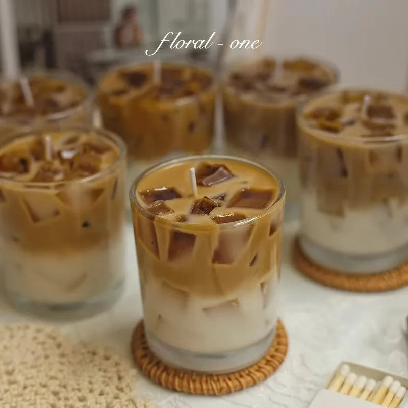 Iced Latte Coffee Aromatherapy Candle Gift Box Home Bedroom Decoration Girls Light Fragrance Birthday Gift Fragrance Souvenir