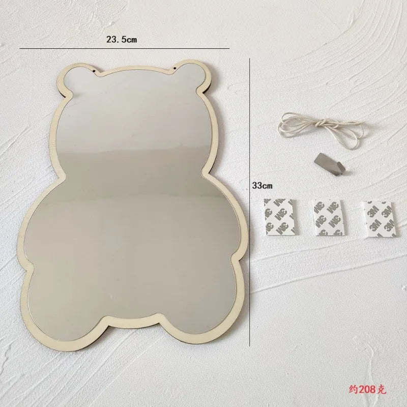 Nordic Rabbit Bear Shaped Mirror Cartoon Acrylic Mirrors Desktop Ornaments Baby Children Room Decoration Home Decor Photo Props