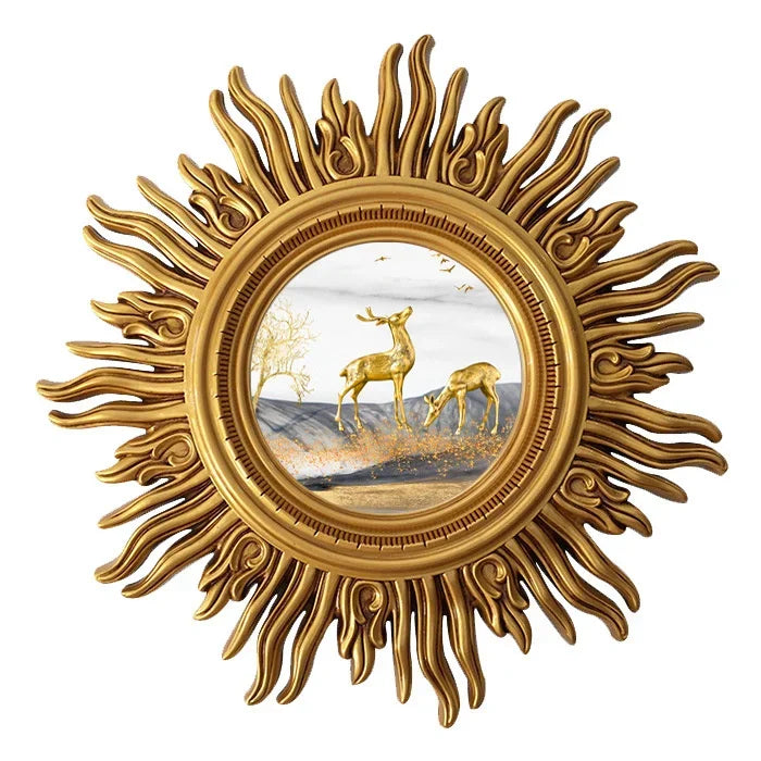 Sun Apollo Art Wall Mirror Decorative Bathroom Accessory Unique Champion Designs Reflective Art Piece Elegant Wall Decor