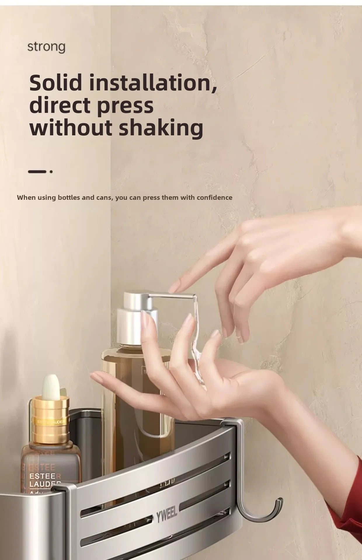 Bathroom storage shelf Bathroom toilet washstand Hand washing bathroom shower gel Wall storage shelf free of holes
