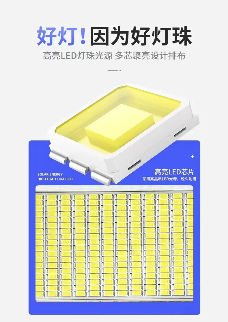 30/50/100/200/300/500W Solar Outdoor Lights High Brightness Waterproof Street Lamp Led Powered Sportlight with Remote Control