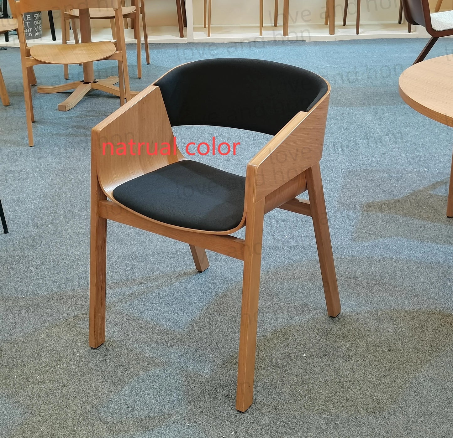 Nordic Oak Solid Wood Plywood Dining Curved Merano Backrest Armchair Chair Leisure Lounge Chair Denmark