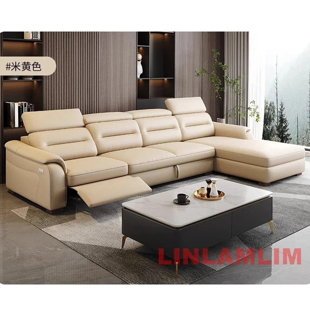 MINGDIBAO Multifunctional Convertible Sofa Bed With Eletric Recliner, Folding Sofa Cama With Power Reclining Seats & Storage Box