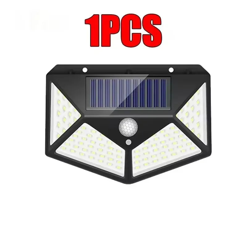 100 Led Solar Wall Lamp PIR Motion Sensor Outdoor Solar Street Light Garden Fence Lights IP65 Waterproof Solar Porch Wall Lamp