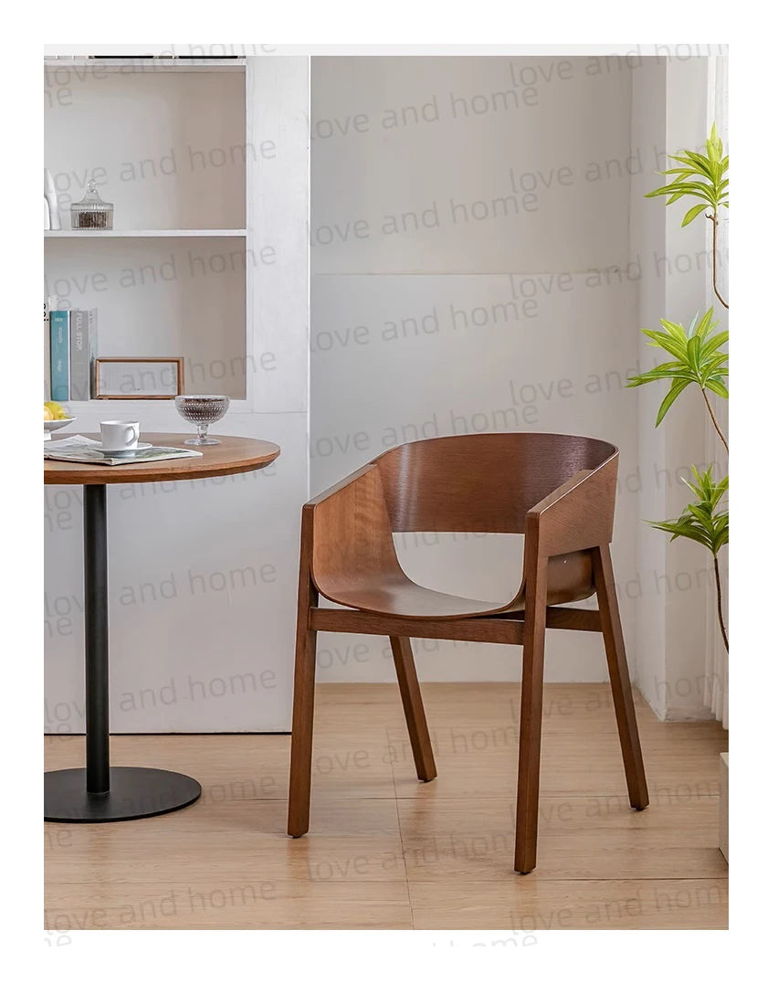 Nordic Oak Solid Wood Plywood Dining Curved Merano Backrest Armchair Chair Leisure Lounge Chair Denmark