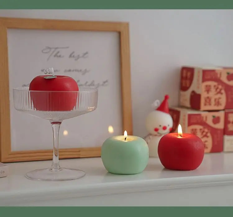 Apple Candle Aromatherapy Gift Box Candle Styling Gift for Teachers Candle Blessings Creative Photography Props Decoration